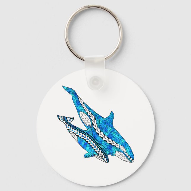 Chaveiro Tribal Orca Whales (Frente)