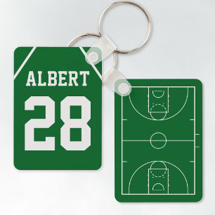 Chaveiro Tribunal Personalizado de Basquete Verde e Jersey