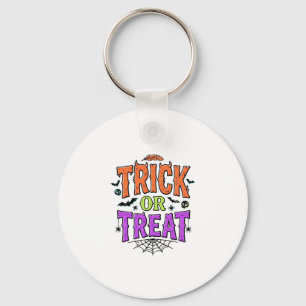 Chaveiro Trick Halloween Treat Aranha Divertida Teia Retro_