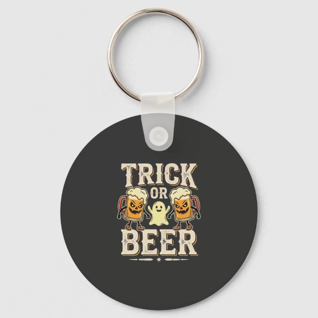 Chaveiro Trick or Beer Design de Cerveja de Halloween_1 (Frente)
