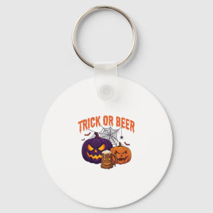 Chaveiro Trick Or Beer Halloween Abóboras Caneca Teia de Ar
