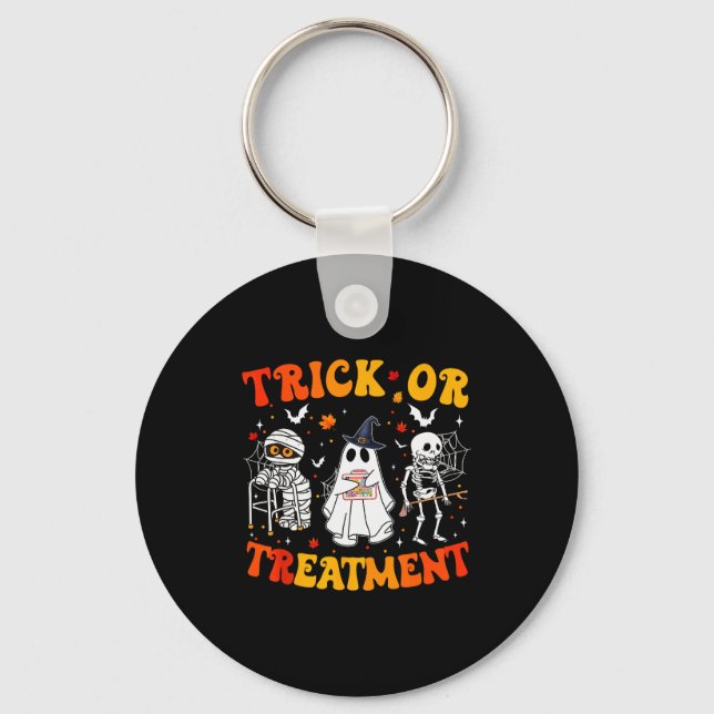 Chaveiro Trick Or Pt Fisioterapia Therast Halloween  (Frente)