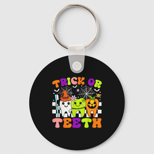Chaveiro Trick Or Teeth Funny Dental Halloween Costumes Tre (Frente)