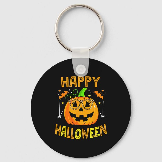 Chaveiro Trick Or Treat Halloween Funny Pumpkin Happy Hallo (Frente)