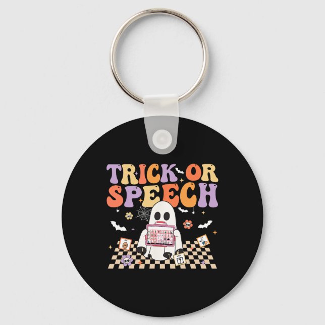 Chaveiro Trick Ou Speech Retro Slp Halloween Terapia De Fal (Frente)
