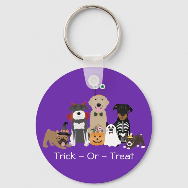 Chaveiro Trick Ou Tratar Pets Figurinos De Halloween (Frente)