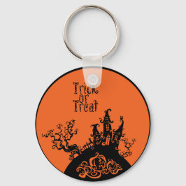 Chaveiro Trick ou Treine a Casa de Halloween