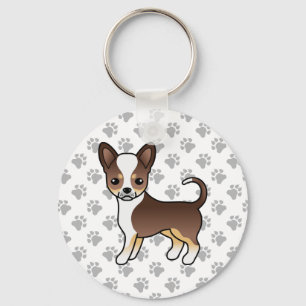Chaveiro Tricolor Chocolate Casaco Suave Chihuahua & Paws