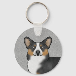 Chaveiro Tricolor Negro Pembroke Galsh Corgi Cabeça de Cach
