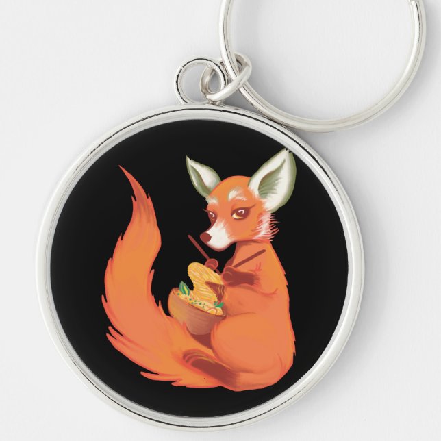 Chaveiro Tricotador de Raposa Engraçada (Frente)