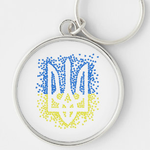 Chaveiro Tridente de emblem ucraniano trizub espalhando cor