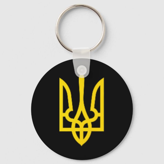 Chaveiro Tridente Dourado Zelensky Ucrânia Tridente Ucrania (Frente)