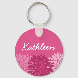 Chaveiro Trilha bonito rosa com nome