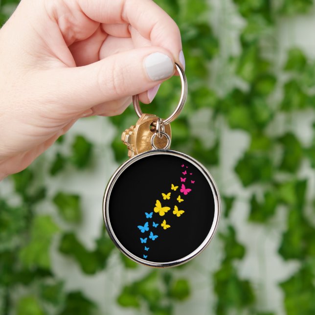 Chaveiro Trilha da Borboleta do Orgulho Pansexual (Mão)