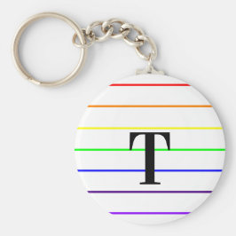 Chaveiro Trilhas de cor do arco-íris monograma