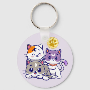 Chaveiro Trio Adorável - Três Gatos Gelados