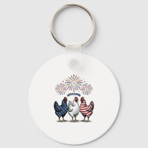 Chaveiro Trio de Frango Patriótico Vetor de Gravação Vintag