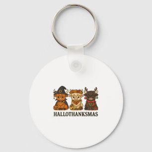 Chaveiro Trio de Vaca Hallothanksmas Halloween Dia de Ação
