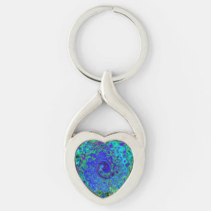 Chaveiro Trippy Violet Blue Abstrato Retro Liquid Swirl