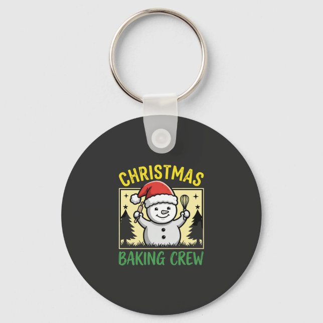 Chaveiro Tripulação de Confeitaria de Natal Boneco de Neve  (Frente)