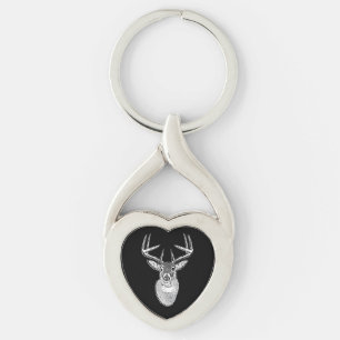 Chaveiro Troféu Buck em Black White Deer