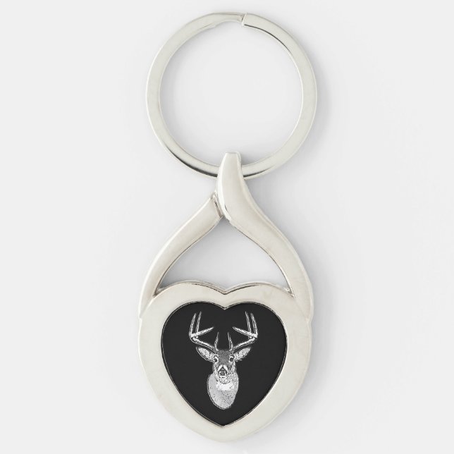 Chaveiro Troféu Buck em Black White Deer (Frente)