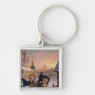 Chaveiro "troikca" na rua em St Petersburg, 1850s