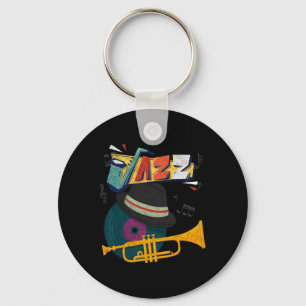 Chaveiro Trombetas de Jazz Retro Tocador Divertido Festival
