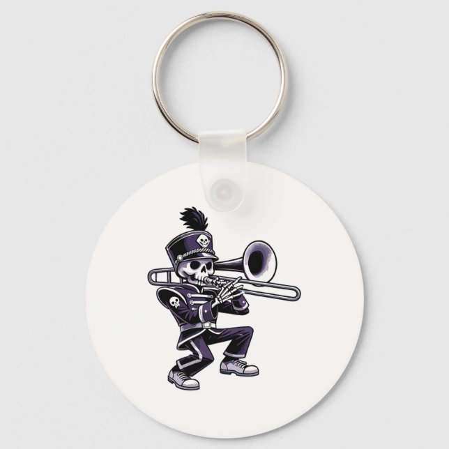 Chaveiro Trombone de Banda de Marcha Escolar de Esqueleto H (Frente)