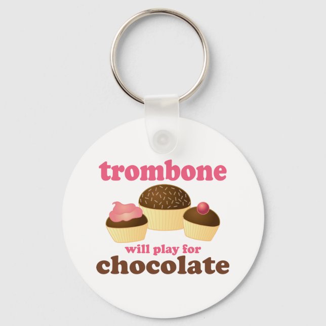 Chaveiro Trombone Engraçado Jogará Chocolate (Frente)