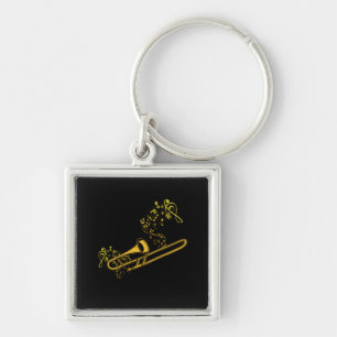 Chaveiro Trombone Player Brass Music Instrumento Grande Ban