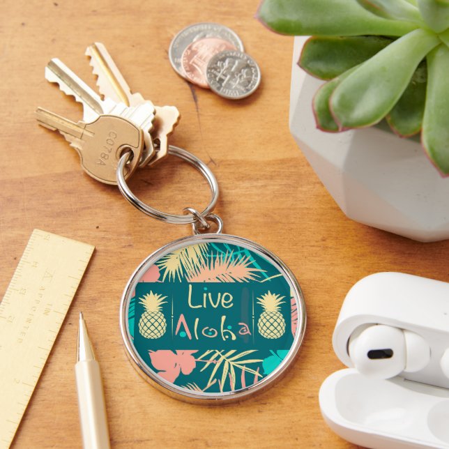 Chaveiro Tropicais Coloridos ao Vivo Aloha (Mesa)