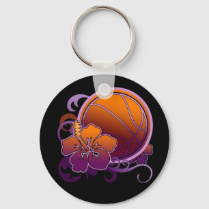 Chaveiro tropical do roxo da flor do basquetebol