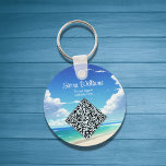 Chaveiro Tropical Watercolor Ocean Blue Promocional Código<br><div class="desc">Um simples produto de promocional para pequenas empresas que apresenta um design de aquarela para a paisagem tropical do mar em ambos os lados. Adicione seu URL para gerar seu código QR verificável. Perfeito para agentes de Viagem, corretores imobiliários, corretores imobiliários, proprietários de pequenas empresas, proprietários de empresas costeiras, freelancers,...</div>
