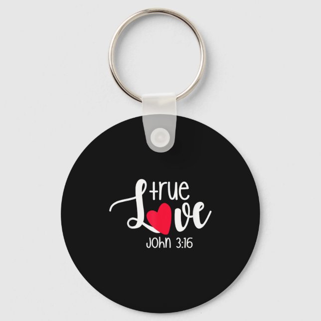 Chaveiro True Love John 3_16 Religious Valentine's Day Chri (Frente)
