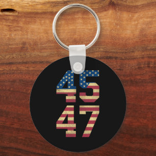 Chaveiro Trump 2024 45 47 Bandeira Americana Vintage Retro 