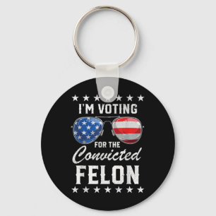 Chaveiro Trump 2024 Condenado Felon, Eu Voto Condenado Fe
