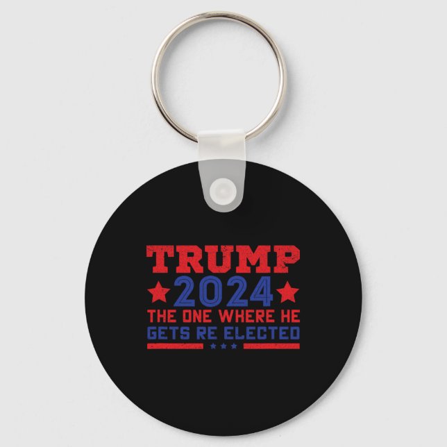 Chaveiro Trump 2024 Onde Ele Será Reeleito  (Frente)