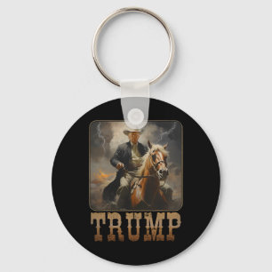 Chaveiro Trump 2024 Presidente Cowboy Cavando Cavalo Oeste