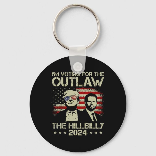 Chaveiro Trump 2024 - Voto A Favor Do Outlaw E Do Hil (Frente)