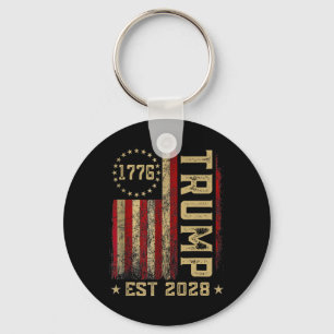 Chaveiro Trump 2028 Vote Donald Trump América Flag Vinta