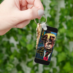 Chaveiro Trump 45 47 Retrato de arte Pop