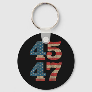 Chaveiro Trump 45 47 Vintage American Flag Retro 4547