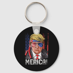 Chaveiro Trump 4 De Julho Merica Men Women Usa American Fl