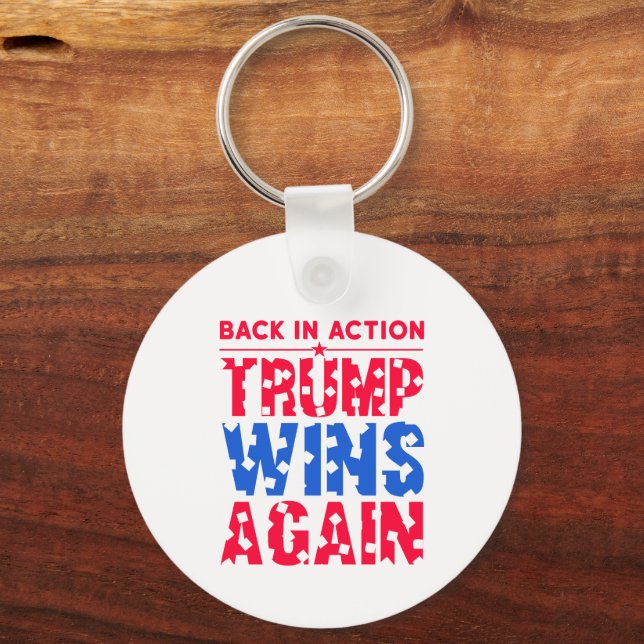 Chaveiro Trump - Back in Action Trump vence novamente (Verso)