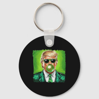 Chaveiro Trump Blowing Bubble Gum St. Patrick's Day Green S