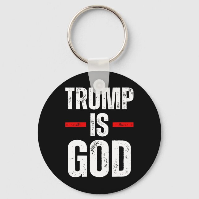 Chaveiro Trump É Deus Engraçado Trump É Deus  (Frente)