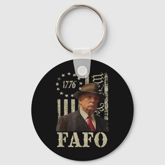 Chaveiro Trump Fafo, Retro Fafo Trump American Flag (Frente)