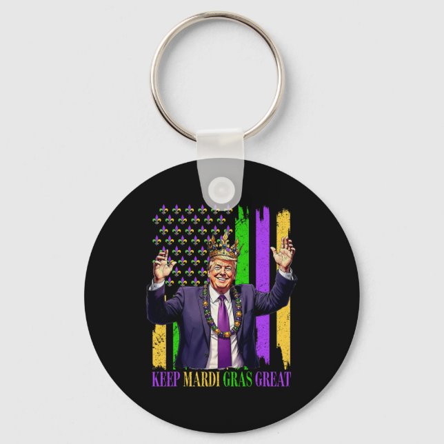 Chaveiro Trump Mantenha o Mardi Gras Ótimo (Frente)