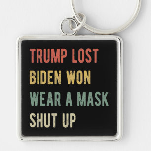 Chaveiro Trump Perdeu Biden Won Veste Uma Máscara Cala A Bo